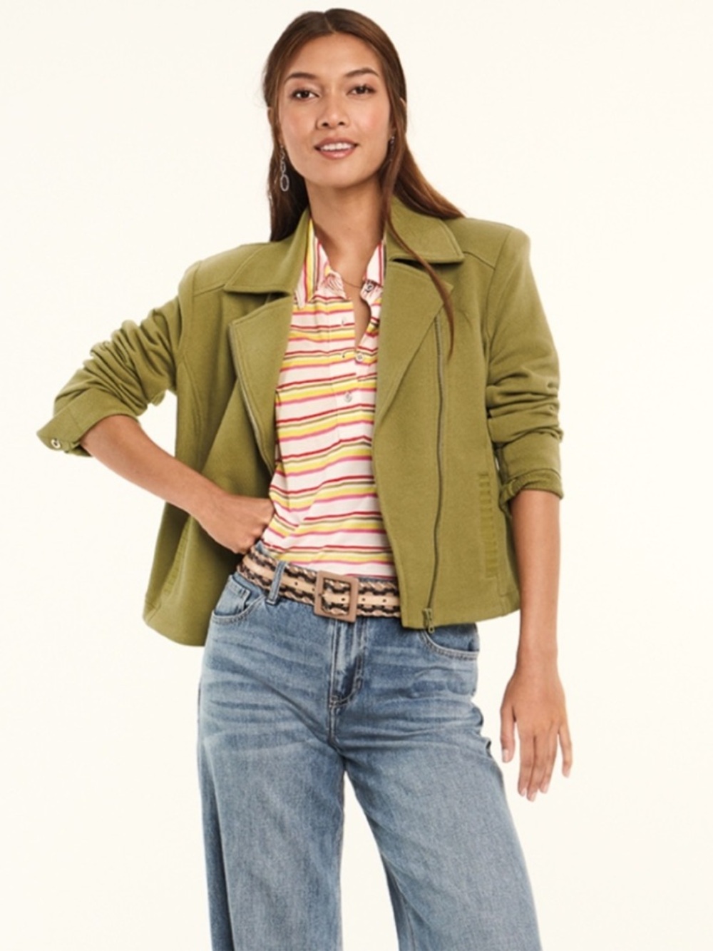 CAbi Road Trip Jacket #6470 - Moss Green - M